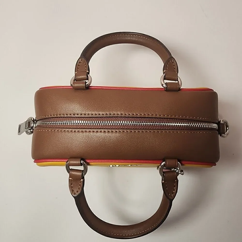 NWT Coach CT883 Satchel Crossbody In Signature Colorblock Yellow Gold